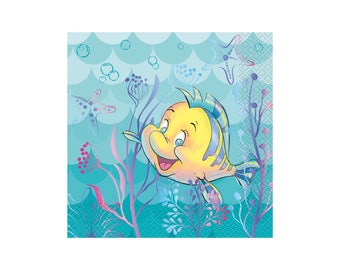 Officially Licensed The Little Mermaid Flounder Napkins - Large (GST Automatically Included for Buyers Located in Canada)