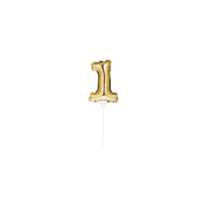 Gold Mini Balloon Number Cake Topper 1 GST Automatically Included for Buyers Located in Canada image 1