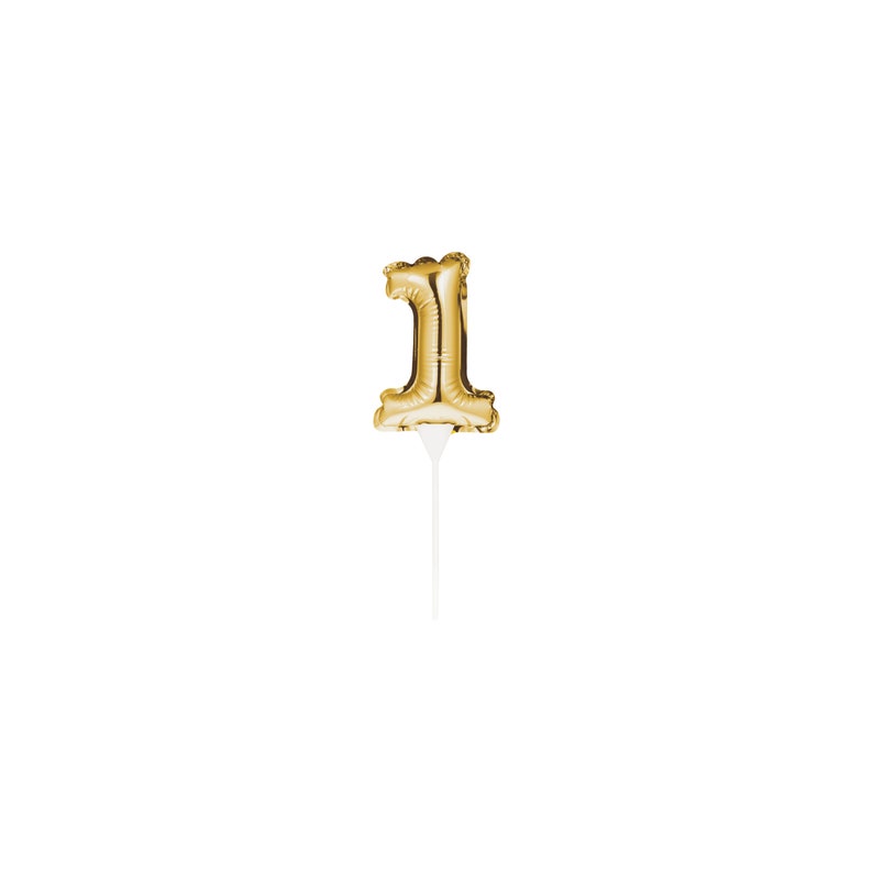 Gold Mini Balloon Number Cake Topper 1 GST Automatically Included for Buyers Located in Canada image 1