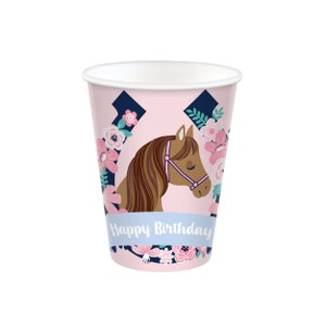 Floral Pony Birthday Cups (GST Automatically Included for Buyers Located in Canada)