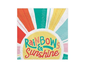 Rainbows and Sunshine Napkins - Large (GST Automatically Included for Buyers Located in Canada)