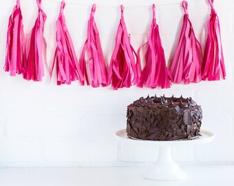 Bubblegum Pink Tissue Tassel Garland (GST Automatically Included for Buyers Located in Canada)