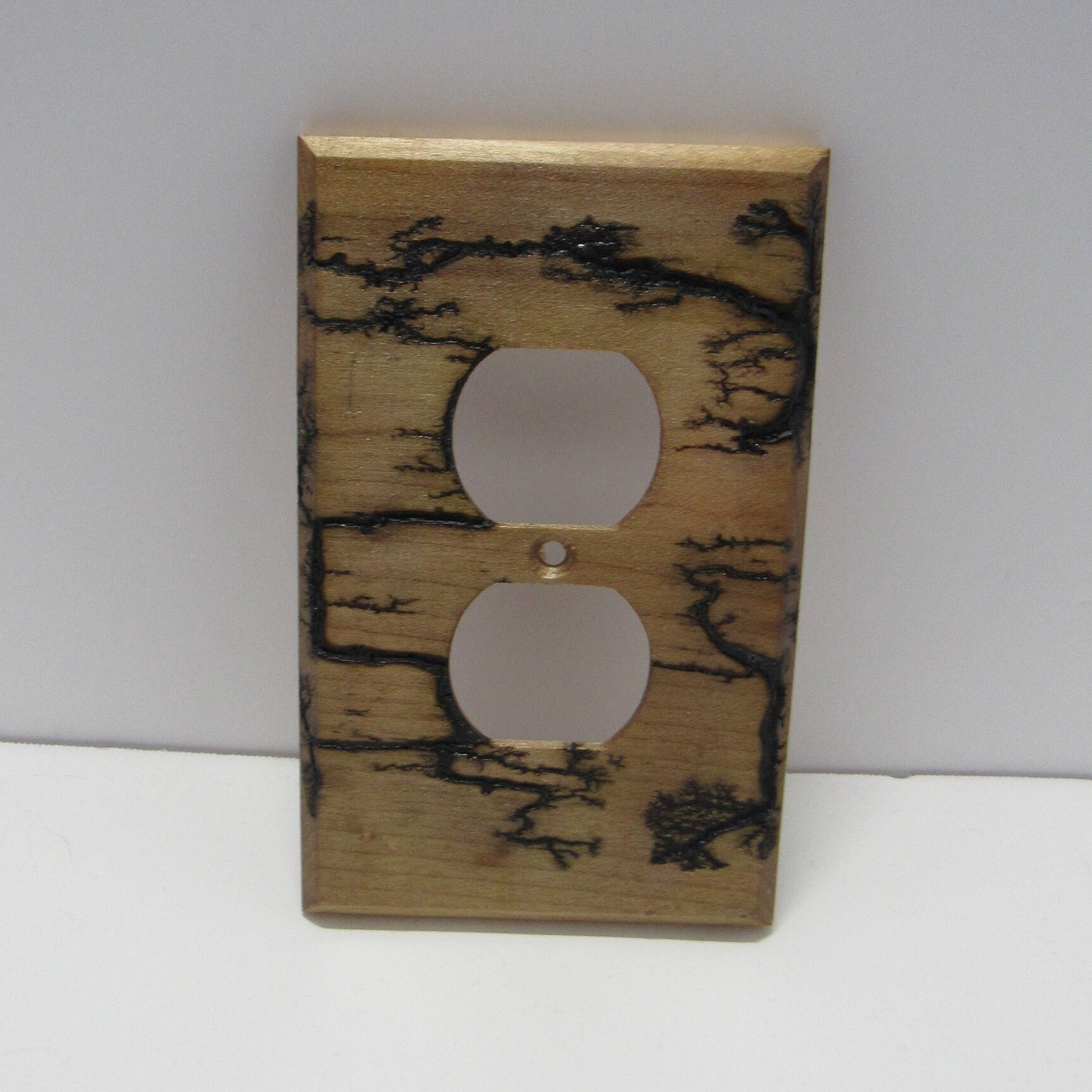 Litchtenberg Wood Outlet Cover Switchboard Cover Burned Wood Etsy