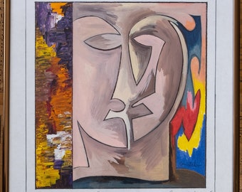 Moon Woman by Loulyn Carstater. Framed.