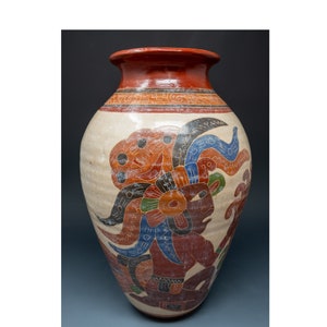 Mayan Style Pottery Vase