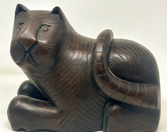 Vintage Thai Wooden Cat