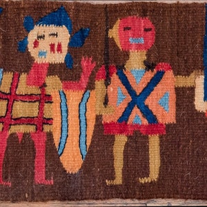 Tapis de passage Paracas vintage en laine