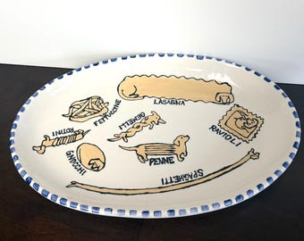 Hand-Painted Viral Dachshund Pasta Plate | Custom Wiener Dog Dish | Handmade Ceramic Plate