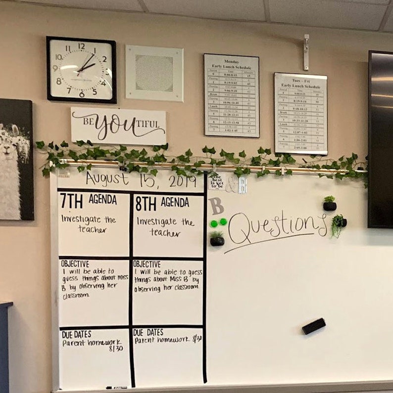 CUSTOM Classroom Whiteboard Decals 3 INCHES TALL Etsy