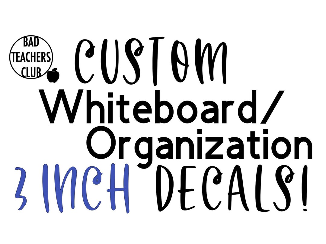 CUSTOM Classroom Whiteboard Decals 3 INCHES TALL Etsy