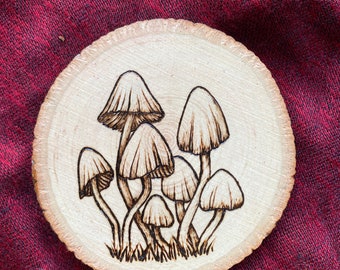 Mushroom Botanical Coaster 3"