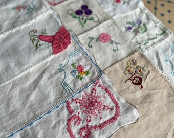 Vintage embroidered linen napkin set of 4, Choose size | Linen napkins, cotton napkins