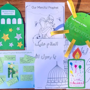 2022 Ages 3-7 Prophet Mohammad Bundle, Islamic Crafts, النبي محمد للأطفال, Mosque Design, Create, رسول الرحمة , Mercy, Earth, Mohammad
