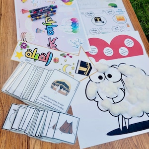 Paquete Hajj 2022 (5-8 años), manualidades imprimibles para el Hajj, libro de actividades islámicas, juegos, colores y formas para el Hajj, niños del Hajj