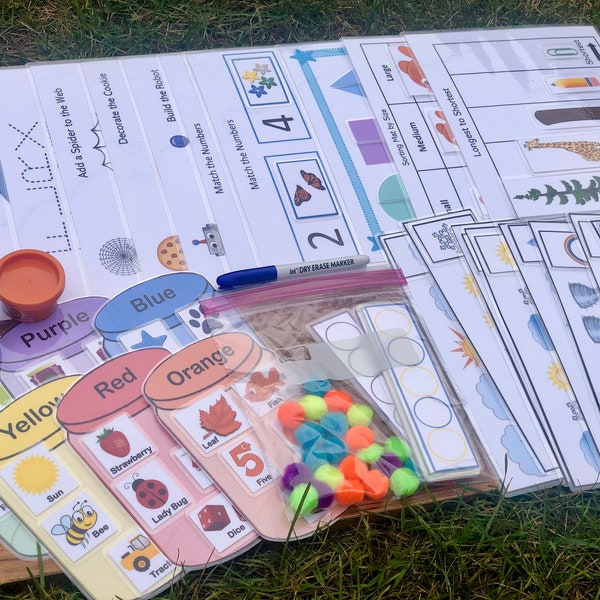 Beschäftigt Tasche Vorschule Kleinkind beschäftigt Buch Zahlen Feinmotorik Montessori ABC Farben Formen ruhiges Buch Kleinkind beschäftigt Tasche Schnürung Puzzles