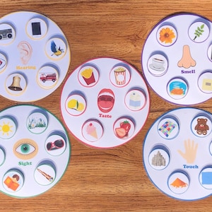 Senses Sorting Game, Preschool Game Senses Matching, Fine Motor Skills, matching, busy bag, Montessori, Color Senses, homeschool activity