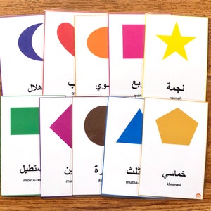 Arabisch Formen,Eid Geschenk,العربية,Form Karteikarte,Illustration,Arabisch,digitaler download,Montessori,Arabisch Lernen,formen,bunt,Lernkarten