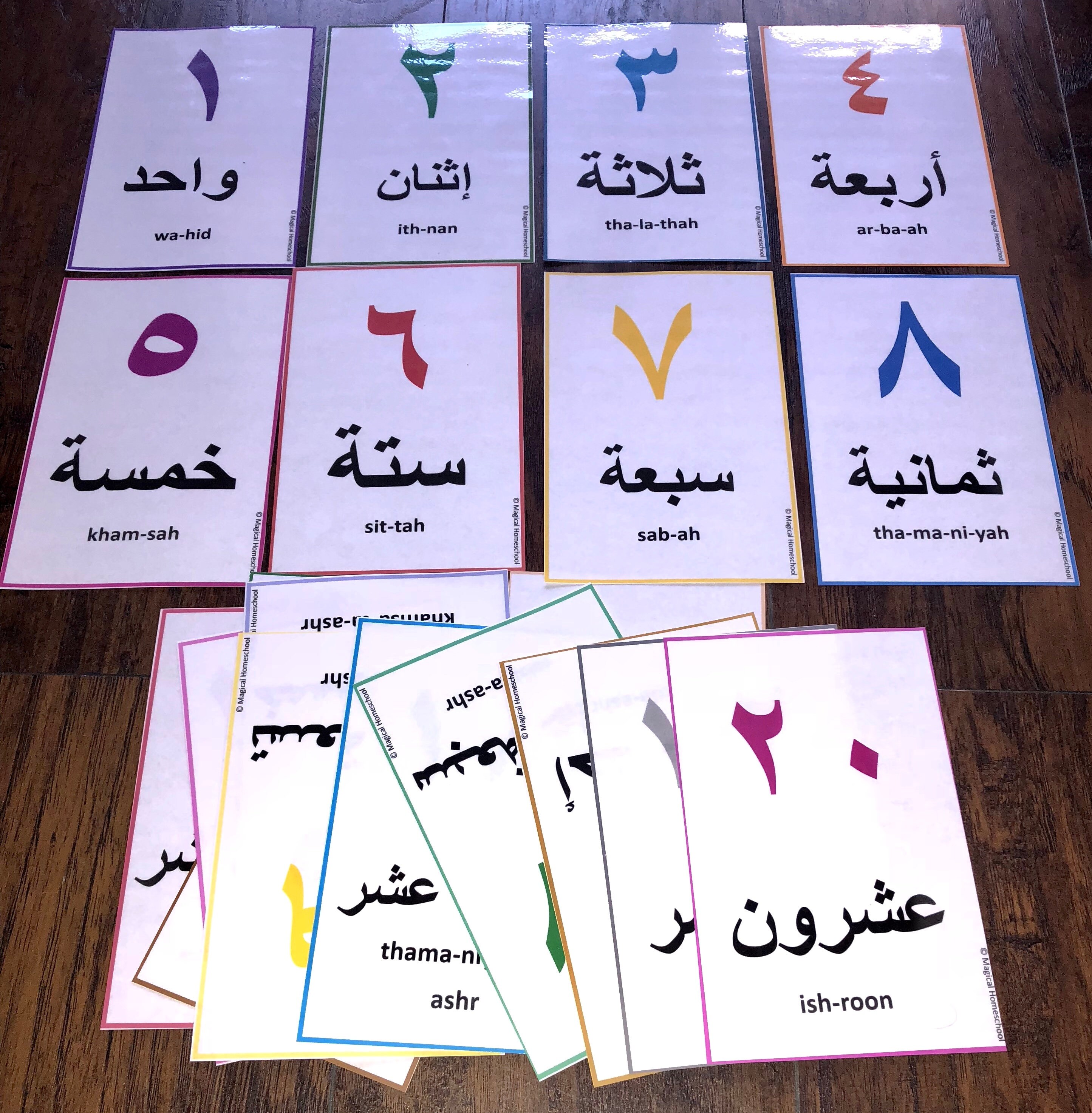 laminated arabic cardsschooleid etsy ireland