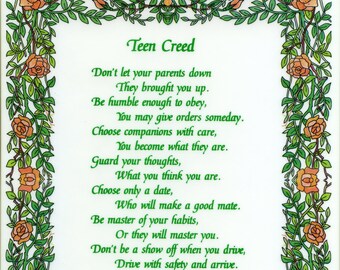 TEEN CREED - Catholic picture - print