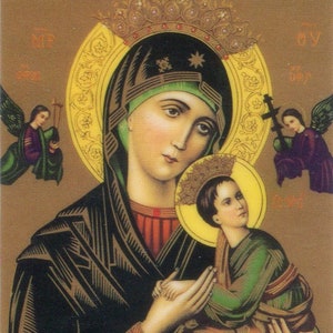 Oracion a Nuestra SRA del Perpetuo Socorro N - Holy card - Prayer card -Pack of 25
