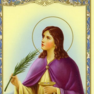 ST. LUCY PRAYER - Relikt Heilige Karte - Gesegnet von Papst Franziskus