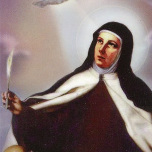 Hl. Teresa von Avila - Reliquienheiligkarte - Gesegnet durch Papst Franziskus