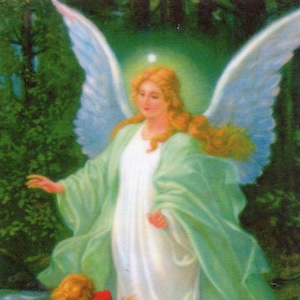 Oracion al Angel de la Guarda N - Holy card - Prayer card -Pack of 25