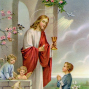 PREGHIERA PER LA COMUNIONE RAGAZZO 3 - Immagine sacra - Immagine di preghiera - Confezione da 25
