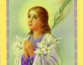 ST. MARIA GORETTI -  Relic Holy card - Blessed by Pope Francis