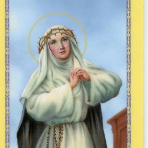 Heilige Katharina von Siena - Reliquienkarte - Gesegnet durch Papst Franziskus