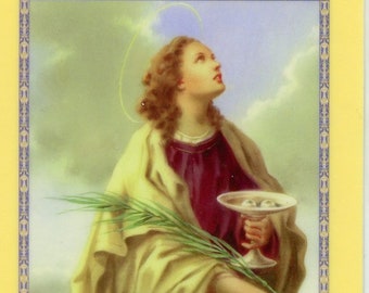 ST. LUCY NOVENA - Holy card - Prayer card -Pack of 25