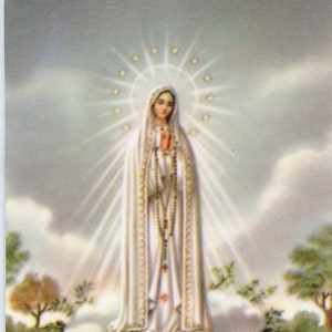 Nossa Senhora de Fátima 2 - Cartão Sagrado - Cartão de Oração - Pacote com 25
