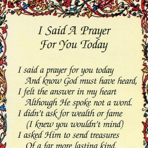 I Said A Prayer for You Today N Holy Card Prayer Card - Etsy