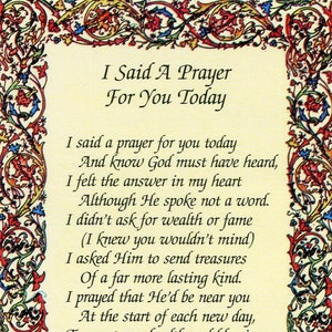 I Said A Prayer For You Today N - Heilige Karte - Gebetskarte - 25er Pack