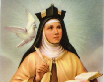 St. Teresa Of Avila -  Relic Holy card - Blessed by Pope Francis