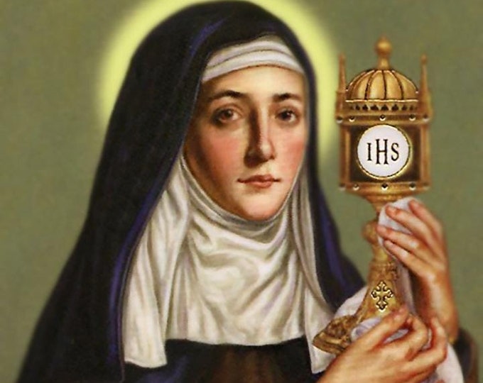 St Clare of Assisi Prayer Card, Traditional Catholic Art Print Patron ...