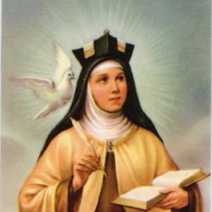 Hl. Teresa von Avila - Reliquienheiligkarte - Gesegnet durch Papst Franziskus