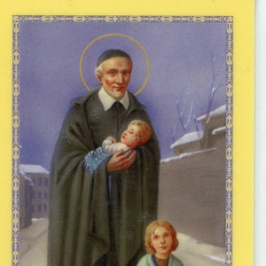 São Vicente de Paulo - Relíquia Cartão Sagrado - Abençoado pelo Papa Francisco