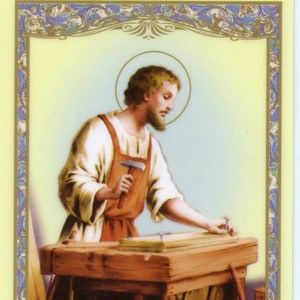 San Giuseppe Lavoratore - Immagine sacra - Immagine di preghiera - Confezione da 25