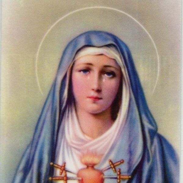 Seven Sorrows Of Mary - Holy card - Prayer card -Pack of 25