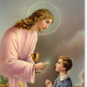 PREGHIERA PER LA COMUNIONE RAGAZZO 2 - Immagine sacra - Immagine di preghiera - Confezione da 25