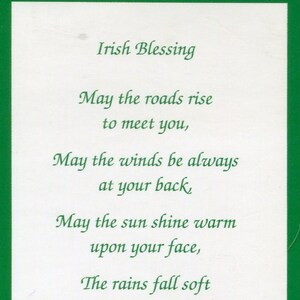 Irish Blessing N - Carte sainte - Carte de prière - Paquet de 25