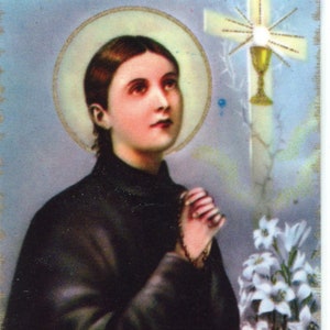 ST. GEMMA GALGANI - Relic Heilige Karte - Gesegnet von Papst Franziskus