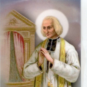 ST. JOHN VIANNEY - Relic Heilige Karte - Gesegnet von Papst Franziskus