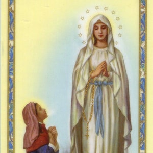 Novene zu Unserer Lieben Frau von Lourdes 2 - Laminierte heilige Karte - Pack mit 25