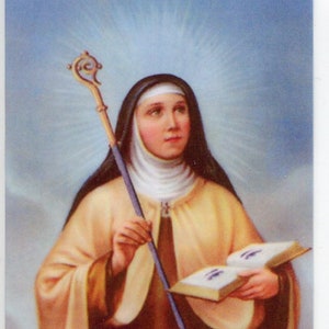 ST. ODILIA - Relikt Heilige Karte - Gesegnet von Papst Franziskus