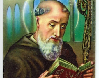 ST. BENEDICT -  Relic Holy card - Blessed by Pope Francis