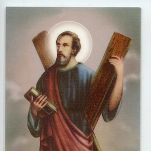 ST. ANDREW - Relikt Heilige Karte - Gesegnet von Papst Franziskus