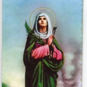 ST. APOLLONIA - Relikt Heilige Karte - Gesegnet von Papst Franziskus