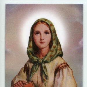 ST. DYMPHNA - Relikt Heilige Karte - Gesegnet von Papst Franziskus